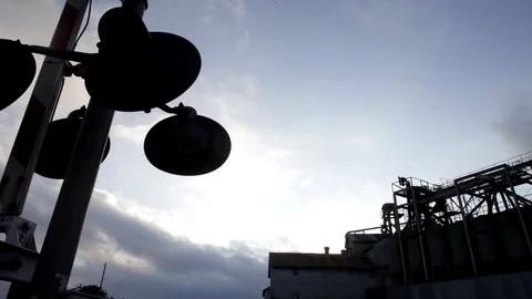 Timelapse Industrial Crossing Stock Footage 97227369
