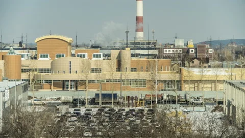 Timelapse of an industrial landscape Stock-Footage 129570481