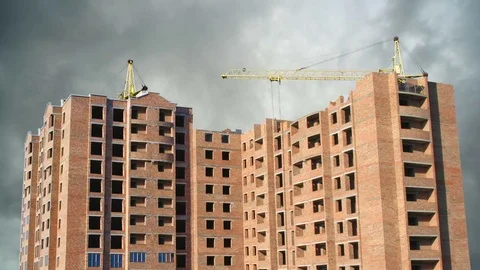 Timelapse of inhabitable house made from bricks with windows Stock Footage 83885084