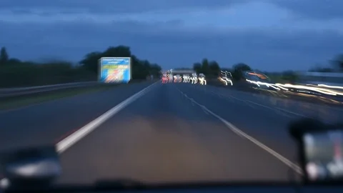 Timelapse inside car on UK motorway Stock Footage 101059038