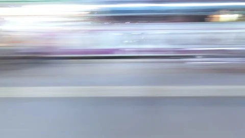 Timelapse from the Inside of a Fast Moving Mumbai Local Train at Night, India Stock Footage 150922553