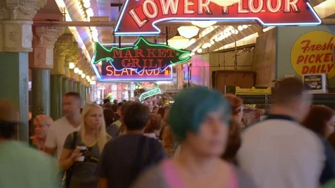 Timelapse inside pike place market, seattle Stock Footage 83397604
