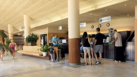 Timelapse Inside The Reception Hall of a Hotel Stock Footage 96988832