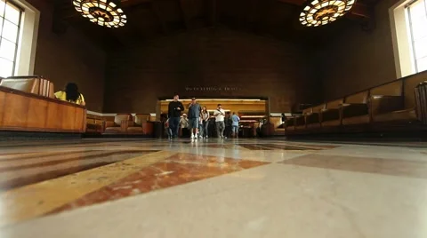 Timelapse Inside Union Station in Los Angeles, CA Stock Footage 52670171
