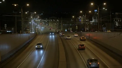 Timelapse. Intensive traffic in the evening. View from above. Stock-Footage 82876202
