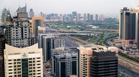 Timelapse Of Interchange On Sheikh Zayed Road In Dubai Video stock 65934394