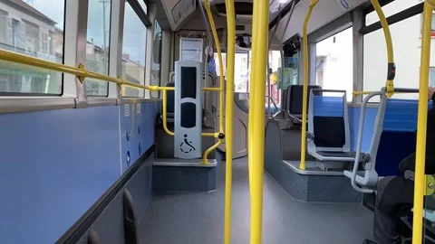 Timelapse - Interior of public bus transporting passengers Stock Footage 166405821