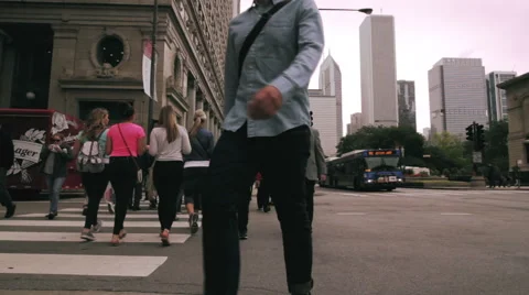 Timelapse of Intersection Crosswalk Stock Footage 53897857