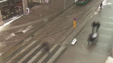 Timelapse of an intersection in downtown Helsinki Video stock 84267750