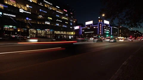Timelapse of the intersection of H.C. Andersens Boulevard and Vesterbrogade. Stock Footage 316222738