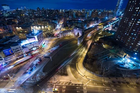 TIMELAPSE of a intersection in Manhattan 2 Stock Footage 123048488