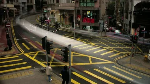 Timelapse intersection traffic Видео 11583723