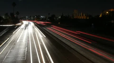 Timelapse of Interstate 101 in Los Angeles Stockbeeldmateriaal 11160391