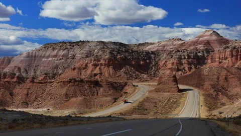 Timelapse of Interstate Highway 70, near Colorado and Utah border Stock Footage 115667432