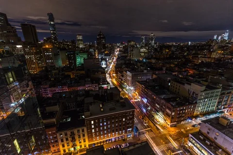 TIMELAPSE of a intesection on southern Manhattan. Stock Footage 123048561