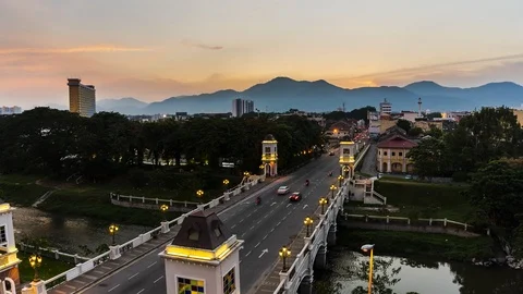 Timelapse of Ipoh City Bridge Stock Footage 94395835