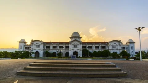 Timelapse of Ipoh Train Station during Sunset at Ipoh,Malaysia.1080HD.Prores. Stock Footage 93147086