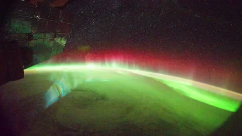 TimeLapse from ISS over  Pacific Ocean Aurora Australis Exp29 18 Sep 2011 Stock Footage 132270027