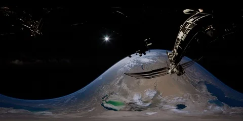 Timelapse ISS in virtual reality 360 degree video. International Space Station Vidéo 126091366