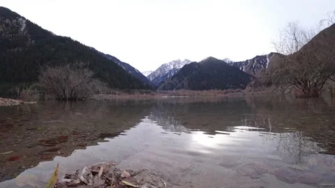Timelapse of Issyk mountain lake with clear water Stock Footage 225421966