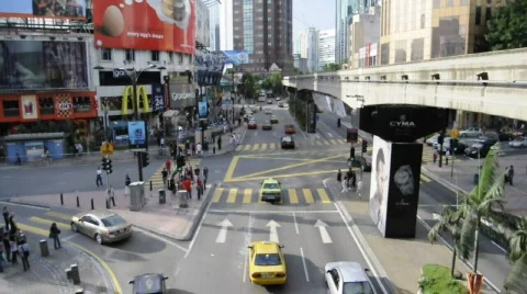 TimeLapse for Jalan Bukit Bintang & Jalan Sultan Ismail, Kuala Lumpur, Malaysia Stock Footage