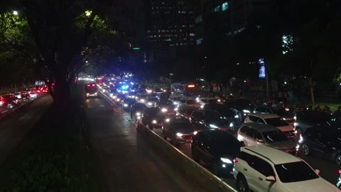 Timelapse of Jalan Sudirman from the front during a traffic jam Stock-Footage 242700207