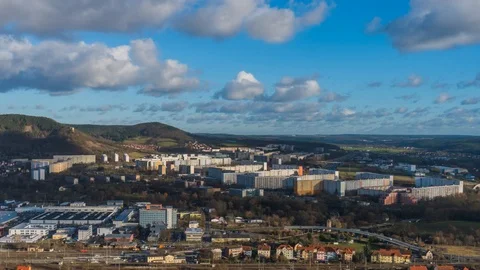 Timelapse Jena Lobeda clouds Video stock 89621061