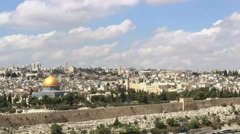 Timelapse of Jerusalem from the Mount of Olives Stock Footage 40077027