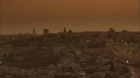 Timelapse Jerusalem Night Stock Footage 12761385
