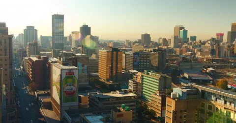 Timelapse of Johannesburg skyline, South Africa. Stock Footage
