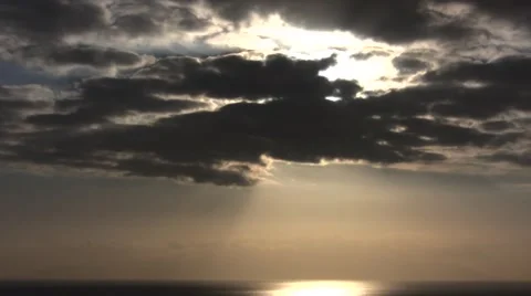 Timelapse just before the sunset with dramatic clouds Stock Footage 49267047