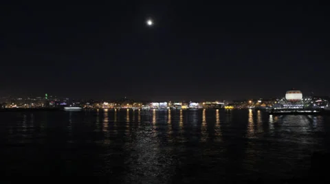 Timelapse Kadikoy night 1 Stock-Footage 34405096