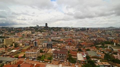Timelapse of Kampala city viewpoint on cloudy day, Uganda in Africa. Sky Stock Footage 257681246