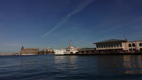 Timelapse of Karaköy pier. İstanbul,Turkey Stock Footage