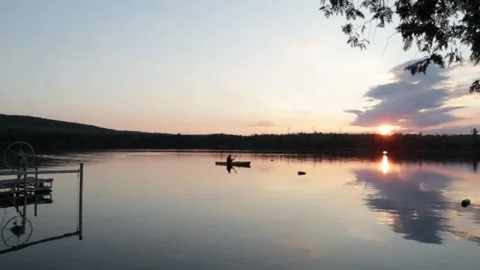 Timelapse kayak on the pond 5-17-26 Stock Footage 335965255