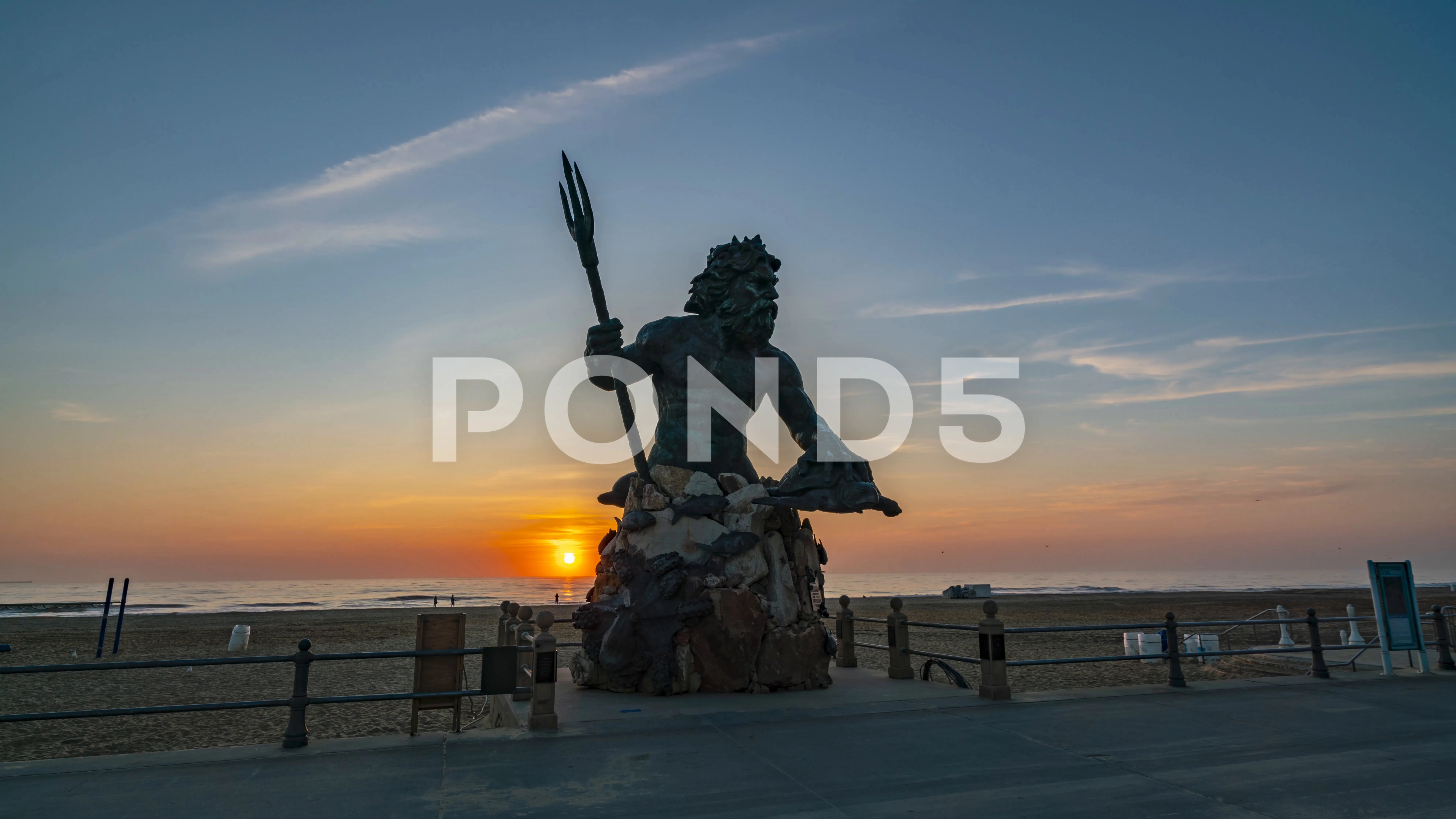 Timelapse King Neptune Poseidon Statue Stock Video Pond5