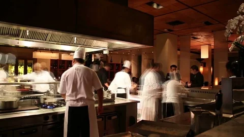 Timelapse kitchen fancy restaurant Free Stock Footage 77573949