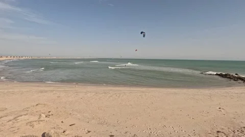 Timelapse kite surfing. Stock Footage 237913836