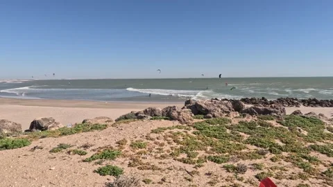 Timelapse kite surfing. Stock Footage 237991596