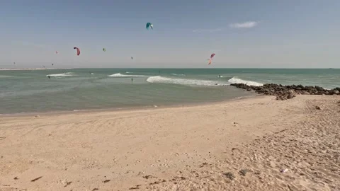 Timelapse kite surfing. Stock Footage 239687912