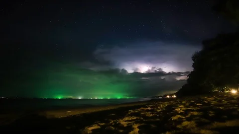 Timelapse: Koh Jum lightning storm (night) 库存影片 87458880