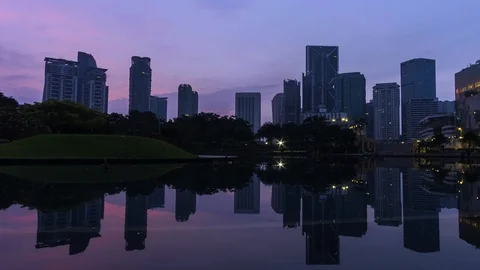 TImelapse of Kuala Lumpur Building With Reflection. Stock Footage 106761427