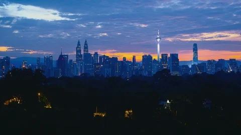 Timelapse of Kuala Lumpur city with dramatic cloud movement. Stock Footage 102685112