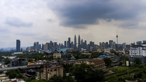 Timelapse : Kuala Lumpur Skyline With Dramatic Cloud.Federal Territory,Malaysia. Stock Footage 107784541