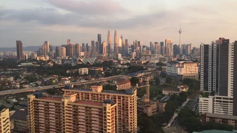 Timelapse of kuala lumpur. sunset Stock Footage 96856991