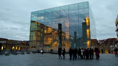 Timelapse Kunstmuseum Stuttgart 01 (29.97 FPS) Stock Footage 46200291