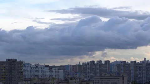Timelapse of Kyiv city. Movement of clouds in the sky. Troyeshchyna district. Stock Footage 230996311
