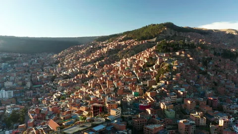 Timelapse La Paz at sunset, a view of the city from a height. Bolivia. Stock Footage 150025223
