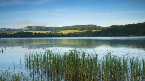 Timelapse of a lac with clouds in burgundy Stock Footage 123536848