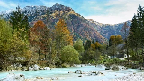 Timelapse of lake and mountains Stock Footage 74152989